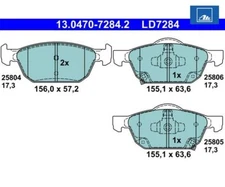 Brake pad set, disc brake ATE ceramic ATE 13.0470-7284.2