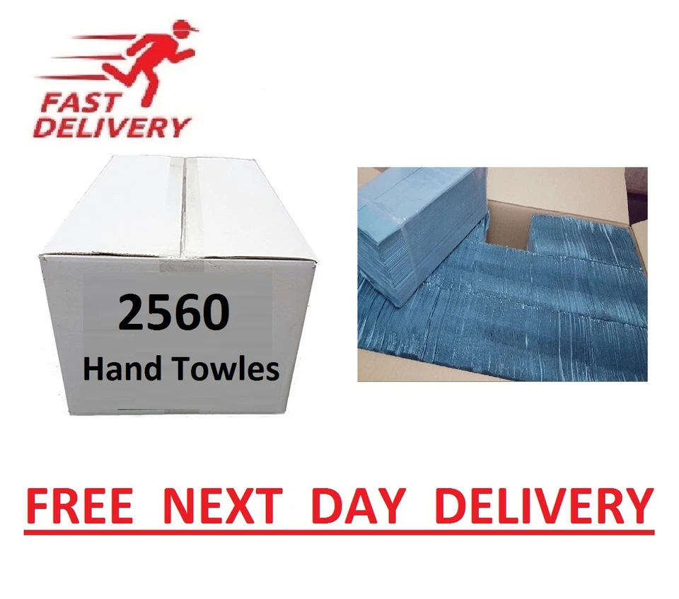 SWS C Fold Paper Hand Towels Tissue Blue Soft Multi Fold C-Fold 1 Ply Luxury