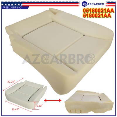 DNA Motoring Front Driver Side Lower Seat Cushion Pad For 2006-2010 Dodge Ram Bucket Seat (White)