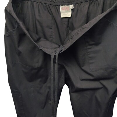 #ad ScrubZone Landau Size XL Cropped Scrub Pants Black Multi Pocket Womens 83223 $8.00