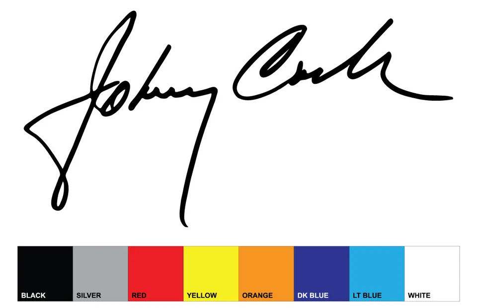 JOHNNY CASH style replica signature sticker