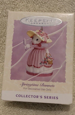 1994 Hallmark Springtime Bonnets-Rabbit In Easter Bonnet Ornament #2 - NEW
