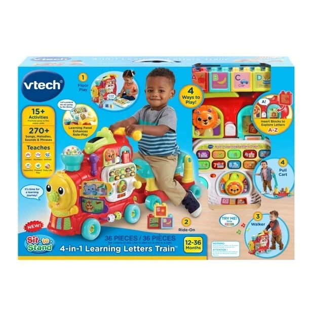 VTech Sit-to-Stand Ultimate Alphabet Train Ride-On Toy Train NEW