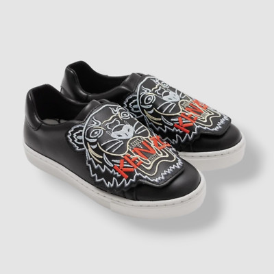 靴 KENZO Leather low trainers 27.5 $345 Kenzo Unisex Kids Black Tiger Leather Slip-On Sneaker Shoes