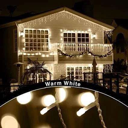 Ansio Christmas Lights 500 LED Icicle Warm White NEW MISSING PLUG