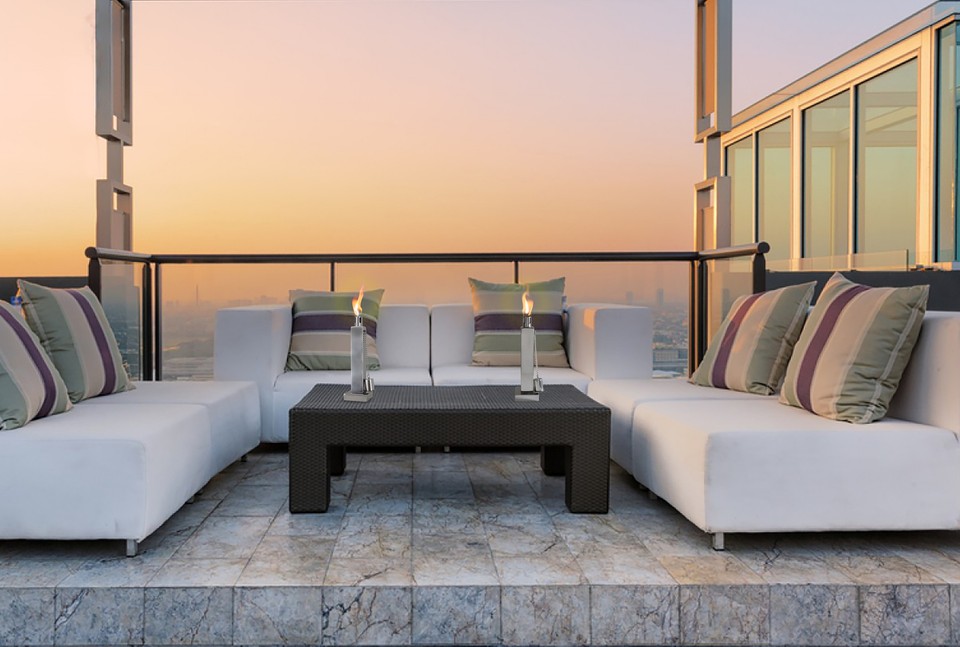 Anywhere Garden Torch - Table Top Polished Stainless Rectangle Torch ...