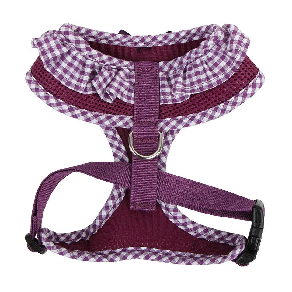 Arnés de malla transpirable ajustable Vivien púrpura XS S M L para perros cachorros sin tirar Foto 4 de 4