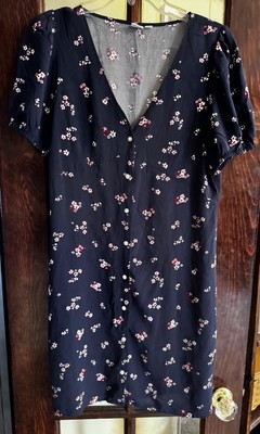 GAP Blue Floral Button Up Short Summer Dress Size Medium | eBay