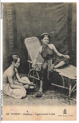 AZAP4-0325-VIET-NAM - TONKIN - HAIPHONG - woman smoking pipe
