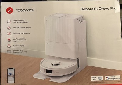 Roborock Qrevo Pro Robotic Vacuum Cleaner & Mop QR1PES White Brand New Sealed
