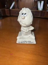 vintage 1968 “I Love You So Much It Hurts" figurine by Russ Berrie & Co.