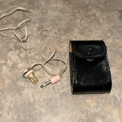 Vintage Mono Single Ear Buds Listening Earphone Transistor With Case Tested