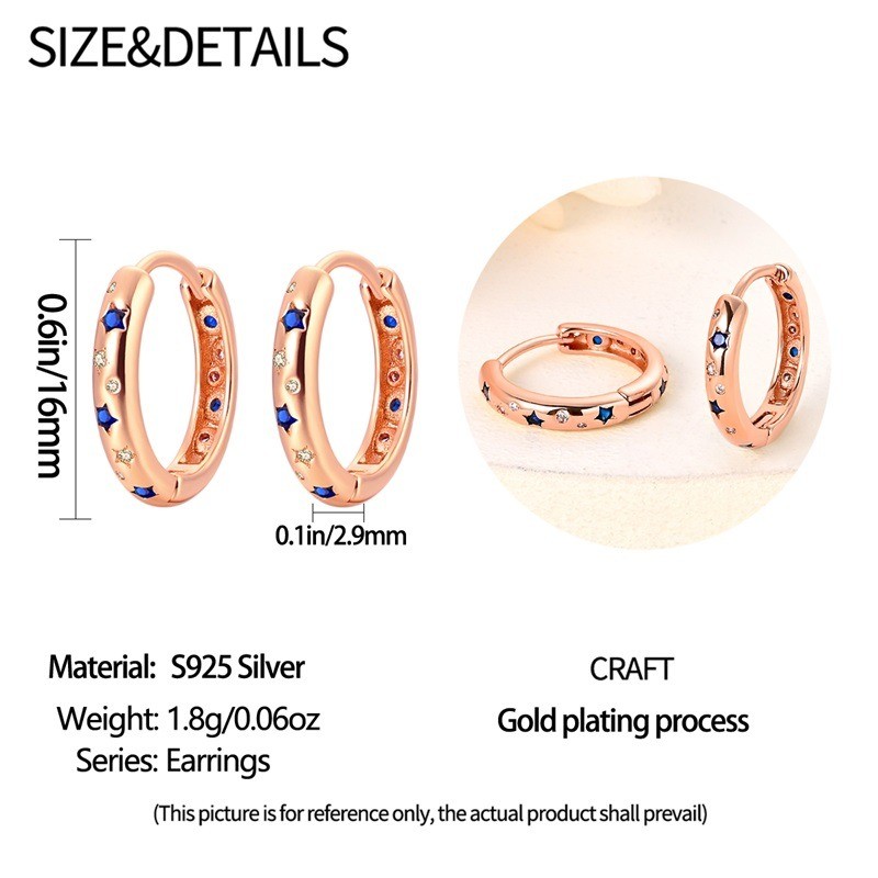 KUNSIR 925 Sterling Silver Star Hoop Earrings For Women Celestial Jewelry Gifts