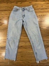 Vintage Levi's 550 Women's 26/27 Orange Tab Jeans Distressed Light Wash Denim