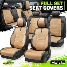 CAAP Driven Sport Series Full Set Seat Covers Protector for Car SUV Beige/Black