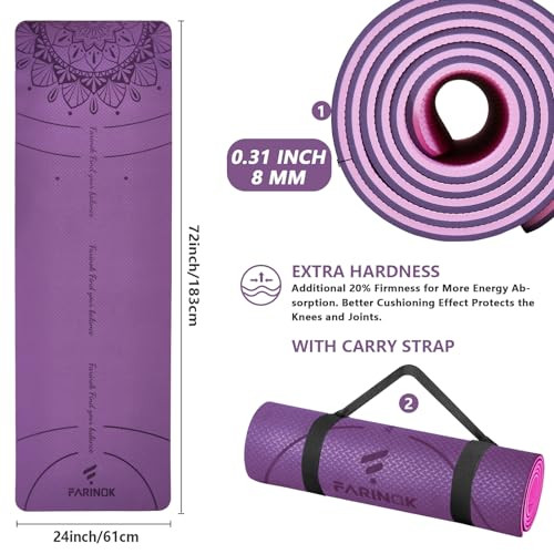 Extra Thick 9MM High-Density Non-Slip Yoga Mat for Home Workouts