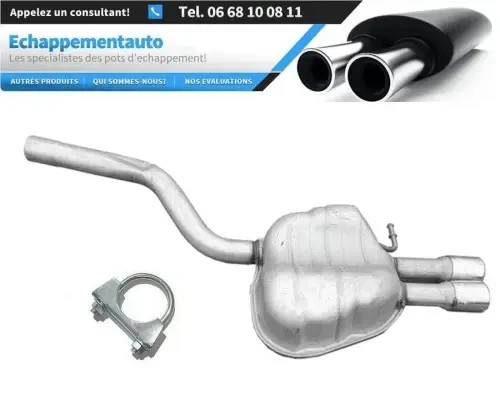 Échappement VW Jetta IV 2.5 silencieux arrière en acier aluminisé