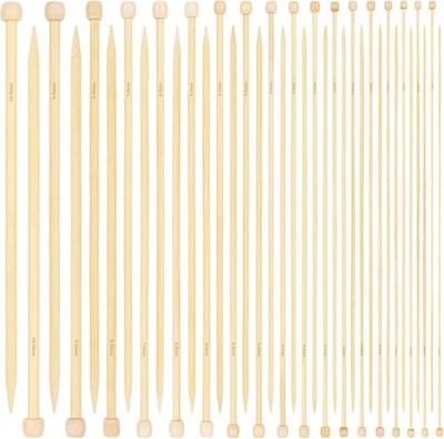 35 cm Bambus Stricknadeln Set 2-10 mm 18 Paar