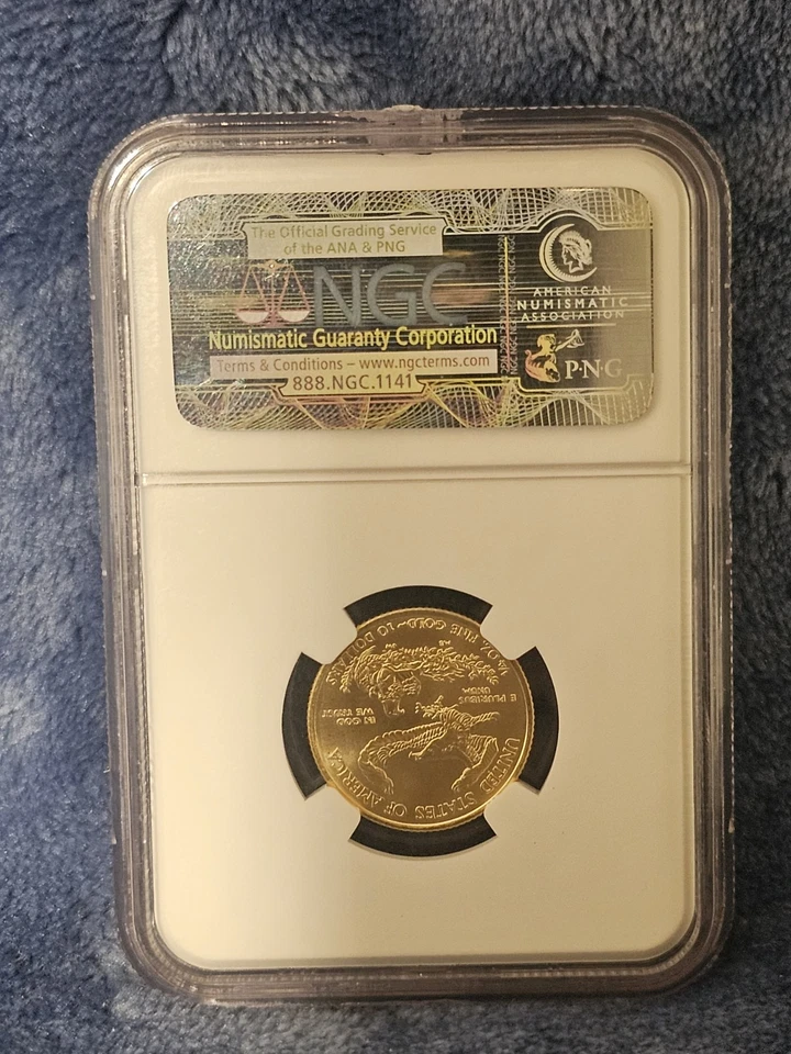 2009 $10 Gold 1/4 oz American Eagle NGC Early Release MS69 - Image 2 of 2