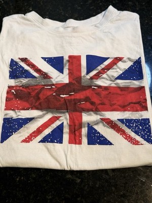 Primark Cares Men's L Regular Fit Crew Neck Cotton Union Jack Graphic T-Shirt