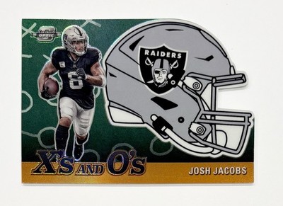 2023 Panini Contenders Optic X’s and O’s Josh Jacobs #XO-17 Orange Prizm /50