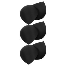 3Pair Removable Black Bra Inserts Pads for Swimsuit Push Up and Lift Bra Cups