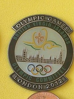 2012 London Olympic NOC Team Pin British Virgin Islands Dated Large Parliament