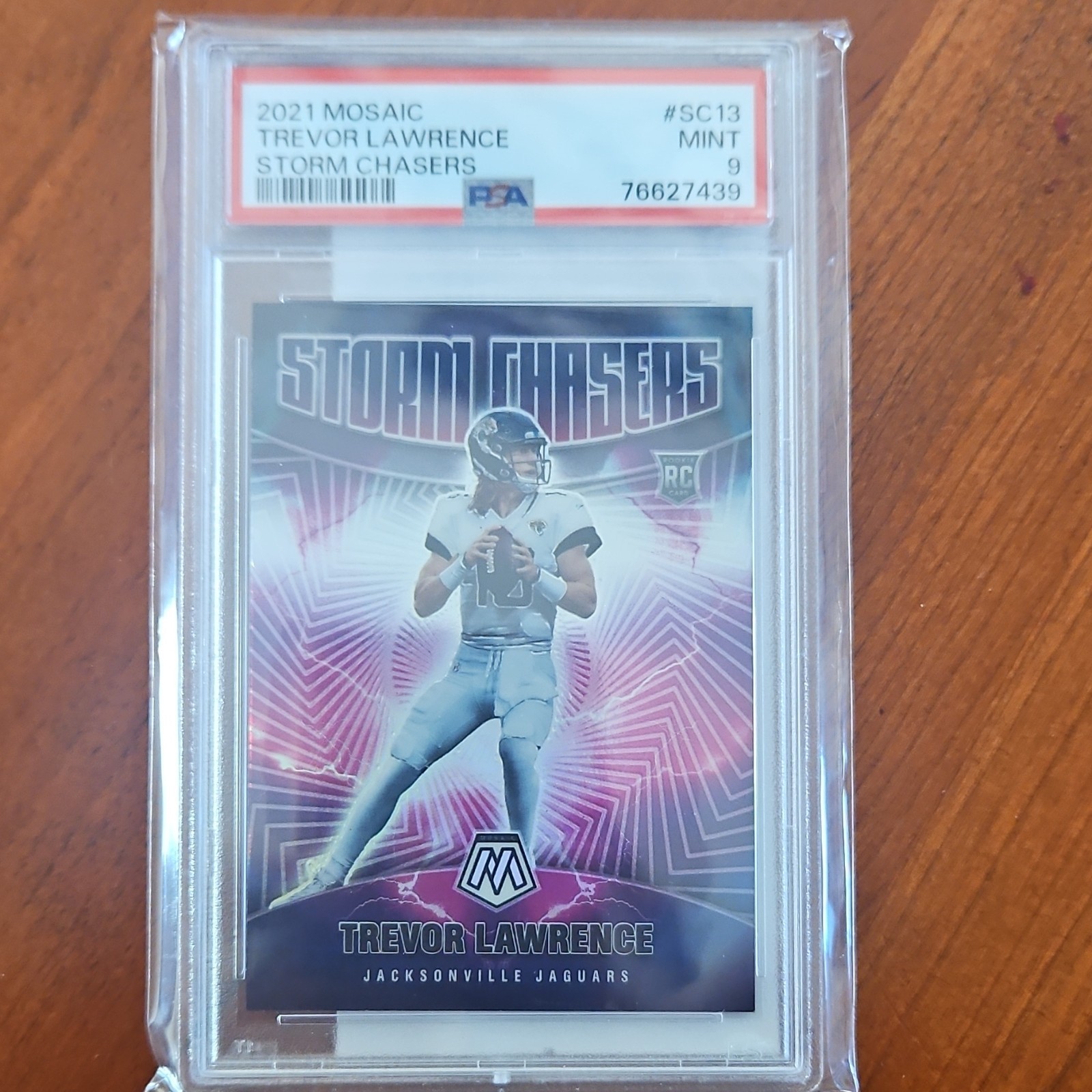 2021 Panini Mosaic Storm Chasers Trevor Lawrence #SC-13 Rookie PSA 9 Jaguars