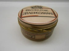 Authentic Limoges Box  France - Round Box of Goose Liver - Food Delicacy