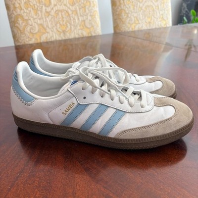 Adidas Samba OG Classic  Men's Size 10.5 White Sky Blue