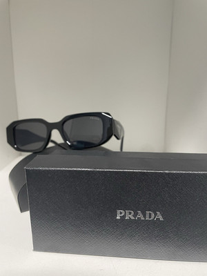 PRADA PR17WS Oversized Geometric Black Sunglasses UV400 Women's Fashion