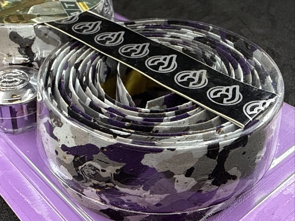 Fita de guidão Cinelli CORK VINTAGE NOVA NA CAIXA cinza/roxo/branco - Feita na Itália! - Imagem 4 de 4