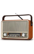 PRUNUS J-120 Radio Portable Bluetooth AM FM, Transistor Radio Retro Vintage Look