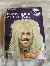 NIP Bleach Blonde Punk Rock Halloween Adult Costume Wig - NEW