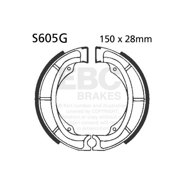EBC Grooved Brake Shoe Set (5) Rear Left for Suzuki GS 450 1980 - 1988