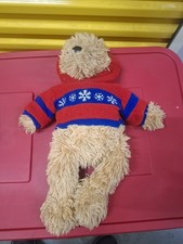 Dan Dee Collectors Choice Bear Plush 18" With Knitted Sweater - Used Condition -