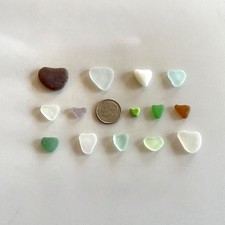 Genuine Beach Sea Glass Perfectly Heart-shaped Beautiful Colors Surf-tumbled