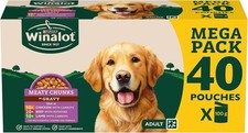 WINALOT Sunday Dinner 40x100g Wet Dog Food Pouches – Mixed in Gravy 4.50 per kilo