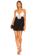 Alice + Olivia Cairo Mini Dress in Black Bow Detail Party 4 NWT $795