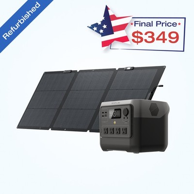 EcoFlow Solar Generator RIVER 2 Pro 768Wh+160W Solar Panel Certified Refurbished
