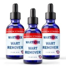 3Pack Fast-Acting Wart Remover Effective Plantar Natural Ingredient Easy Dropper