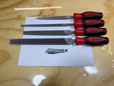 Snap-on Tools Usa New Red 4pc Soft Grip Mixed File Set Sghbf500a Snap-on Tools Usa New Red 4pc Soft Grip Mixed File Set Sghbf500a