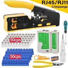 RJ45 Crimpzange Stecker set Netzwerk Werkzeug...