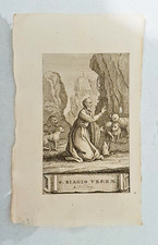 stampa incisione d'epoca da libro s.biagio ves fine '700