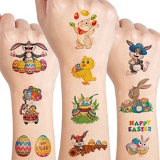 UVUXO Easter Temporary Tattoos for kids 4.7" X 2.7", easter tattoos