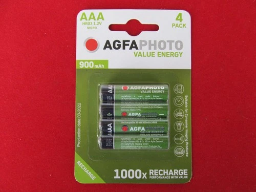 4x Agfa Photo AAA Akku Micro HR03 MN 2400 1,2V 900mAh