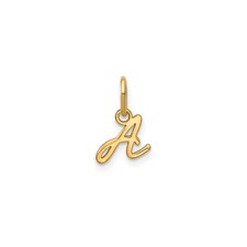 14k Yellow Gold Script Initial A Pendant Charm for Women Polished Cursive Jewelr