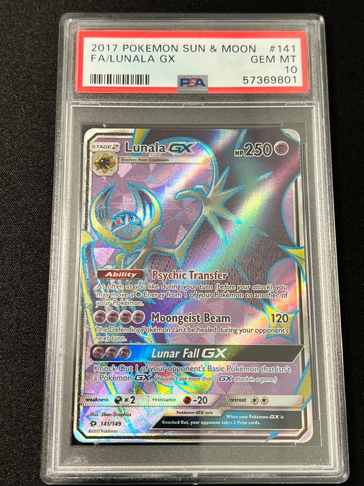  Lunala GX Full Art - Sun & Moon 141/149 : Toys & Games