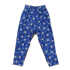 Fritzi of California Blue Print Pants High Waist Notch Cuff Mod VTG Size Medium