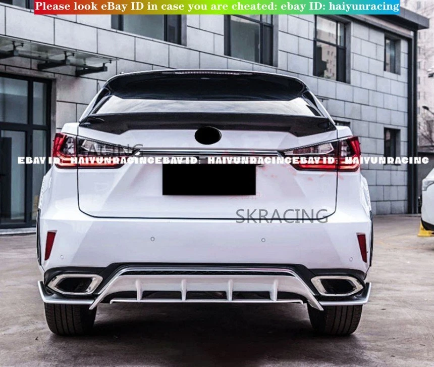 Labio difusor de parachoques inferior trasero FRP sin pintar para Lexus RX350 450h 2016-2019 4 un. Foto 3 de 4